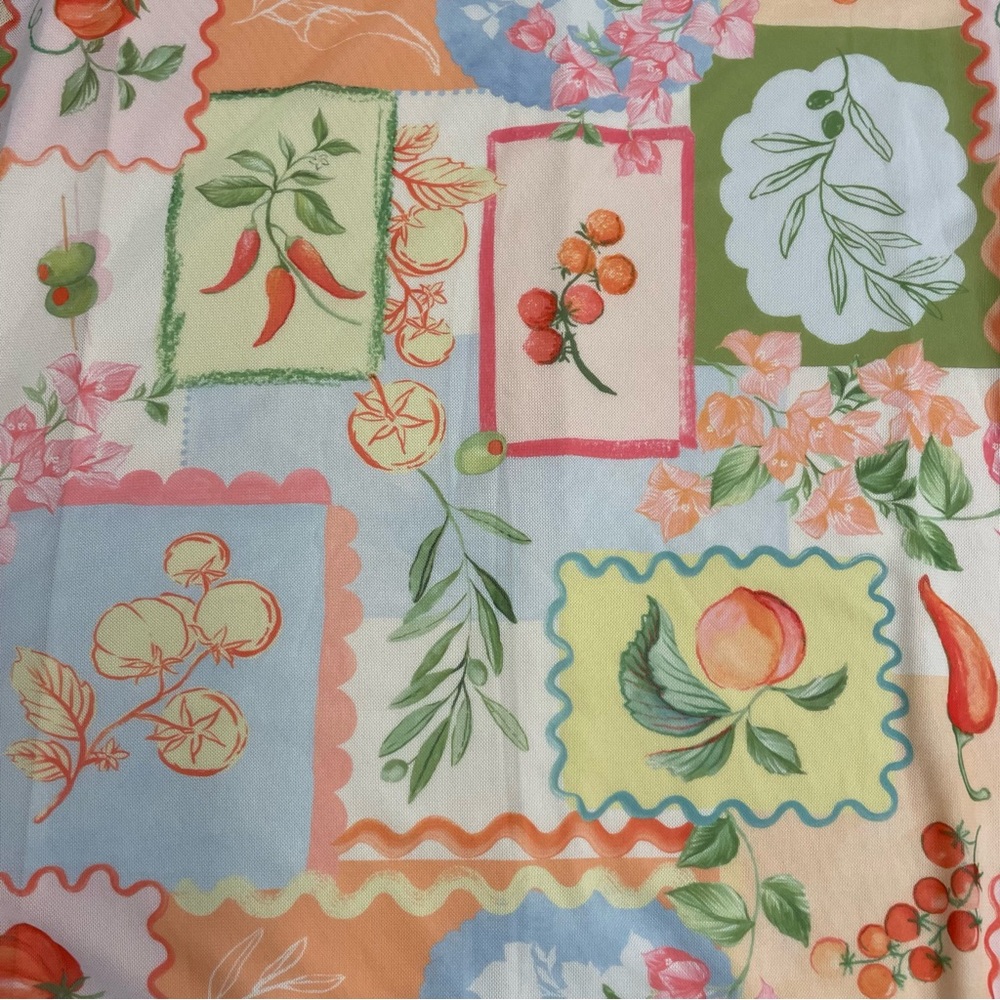 See You Monday Pastel Vegetable Floral Print Strapless Maxi Dress - Picture 8 of 11